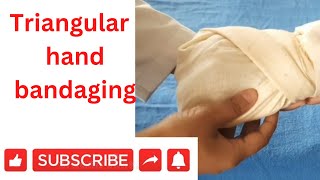 Triangular Hand Bandaging By PC nursing procedure [upl. by Althea220]