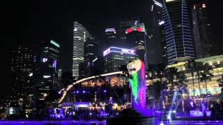 Merlion and I Merlions 40th Birthday Light Show [upl. by Sum]