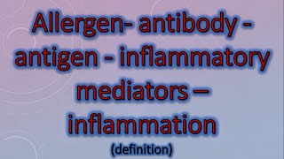 Allergen antibody  antigen  inflammatory mediators  inflammation [upl. by Cutler198]