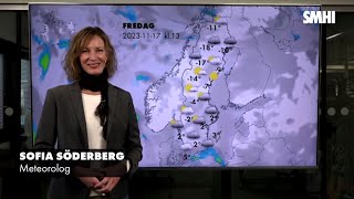 Prognos fredag till och med söndag v46 [upl. by Areip]