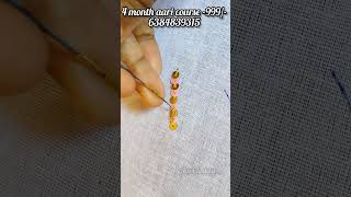 100 Day Aari challengeDay95Zardosi with stem stitchStemstitch ZardosiChallenge ShortsAaritip [upl. by Snapp]