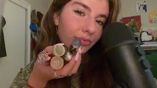 ASMR  UP CLOSE kisses lipgloss application hand movements [upl. by Talie]