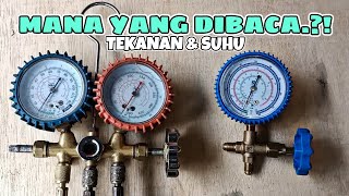 Cara membaca tekanan dan suhu freon di manifold  Analyzer  Alat isi freon AC amp kulkas [upl. by Zipnick]