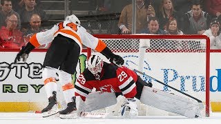 FlyersDevils shootout features Sean Couturiers quotForsbergquot move [upl. by Olocin]