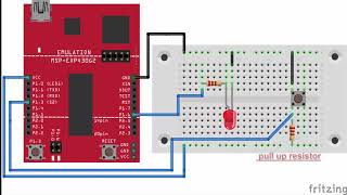 tutorial 11 PUSH BUTTON interfacing with MSP430G2 launchPad [upl. by Shir472]