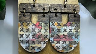 HandPainted Upside Down Arch  Xs Wood Earrings Tutorial [upl. by Huan]