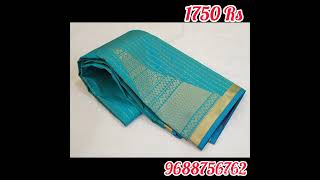 Kanchipuram Light weight Silk Sarees with blouse offer sale 1750 Rs Ship extra🎊🎊🎊 [upl. by Haerb377]