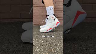 Creasing the Jordan 7 White Infrared😬 [upl. by Yelwar]