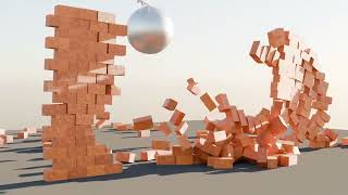 huge WRECKING BALL DESTROYS brick wall Blender Animation [upl. by Applegate747]