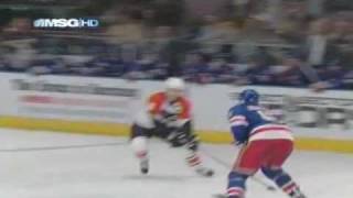 Henrik Lundqvist robs Dan Carcillo  04092009 [upl. by Namref]