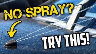 Windshield Wiper Fluid Not Spraying Or Spraying Weak Pump Lines Nozzles  Diagnose and Fix [upl. by Ybroc]