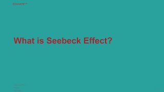 What is Seebeck Effect [upl. by Collimore]