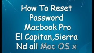 how to reset password on macbook pro 2017el capitan sierra [upl. by Anehsuc]