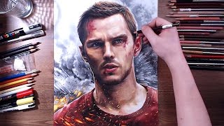 Drawing Nicholas Hoult Collide Casey  colored pencils  drawholic [upl. by Gitt310]