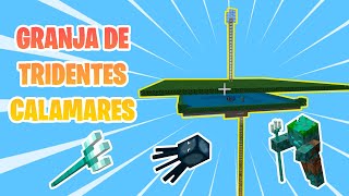 MINECRAFT  COMO HACER GRANJA DE TRIDENTES 121 BEDROCK [upl. by Marja]