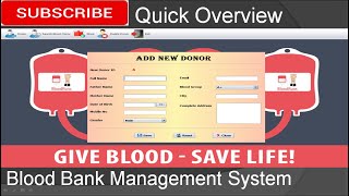 Quick Overview  Blood Bank Management System in java JFrame Mysql Database Netbeans IDE [upl. by Honeyman37]