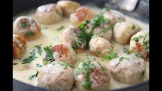 Boulettes de poulet Sauce Crémeuse  Swedish Meatballs [upl. by Yaral]