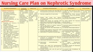 NCP62 Nursing Care Plan on Nephrotic SyndromeRenal Genitourinary Disorders [upl. by Goodard]