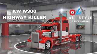 American Truck Simulator v 148 KW W900 Highway Killer Mega Tuning [upl. by Tiebout]