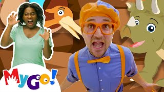 Dinosaur Song  Kids Songs  MyGo Sign Language For Kids  Blippi  ASL [upl. by Lias]