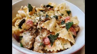 Bow Tie Pasta With Italian Sausage Recipe  Episode 265 [upl. by Gersham]