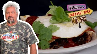 EggHating Guy Fieri Eats Breakfast Enchiladas in AZ  Diners DriveIns and Dives  Food Network [upl. by Kinnie]