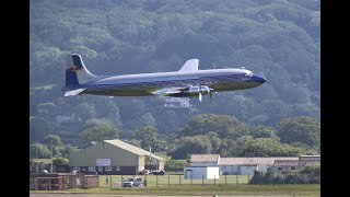 RED BULL DC6B Taxi Take off Low level pass on way to Mach Loop and Red Bull Hard line amp landing [upl. by Alberic]