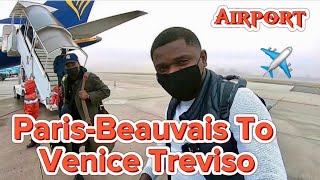 ParisBeauvais Airport To Venice Treviso  Flight ✈️✈️✈️ [upl. by Kantos]