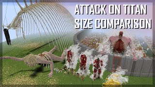 Attack on Titan size comparison 2021 Final Chapter ALL TITANS IN MINECRAFT 11 [upl. by Lydell]