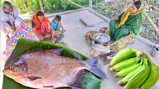 4kg সাইজের রূপচাঁদ মাছের কালিয়া সাথে কাঁচকলার কোপ্তা রান্না  fish curry recipe [upl. by Hilaire506]