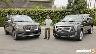 FullSize American Luxury SUV Comparison 2018 Lincoln Navigator vs 2018 Cadillac Escalade [upl. by Ahsied]