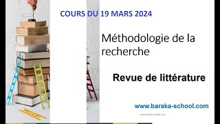 Revue de littérature 2  Cours de méthodologie de la recherche de Baraka School [upl. by Nap]