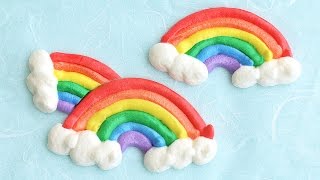 Rainbow Meringue Cookies DIY Rainbow Treats 무지개 머랭 쿠키 [upl. by Esilegna]