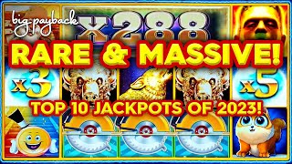 RARE amp MASSIVE Top 10 MOST EXCITING Slot Jackpots 2023  THIS IS WHY WE WATCH [upl. by Onitsuaf670]