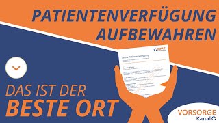 Patientenverfügung aufbewahren  Die ideale Lösung [upl. by Anevad]