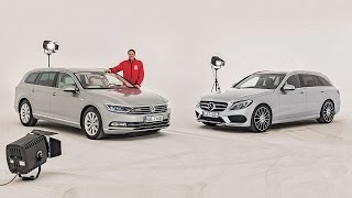 VW Passat Variant vs Mercedes CKlasse TModell 2014 [upl. by Solrak]