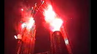 KLCC Petronas Twin Towers Grand Opening 1999 Fireworks and laser show [upl. by Eniagrom]