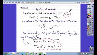 Lecture 12 Legendre polynomials [upl. by Leticia]