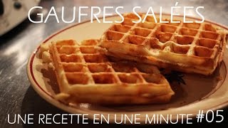 Gaufres salées Une recette en une minute 05 [upl. by Obellia]