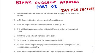 Part 03 Bihar Special Current Affairs [upl. by Alyda]