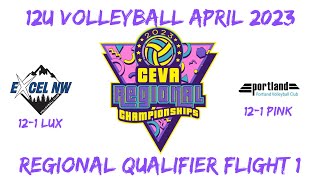 2023 CEVA 12u Regionals Flight 1 excelnwvolleyballclub 121 Lux vs Portland VBC 121 Pink [upl. by Emmer]