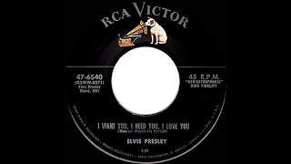 1956 HITS ARCHIVE I Want You I Need You I Love You  Elvis Presley a 1 record [upl. by Ystap]