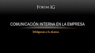 Curso Comunicación Interna en la Empresa [upl. by Ikin]