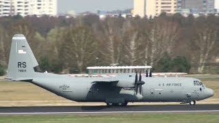 USAF C130 Hercules Takeoff at Berlin Tegel Airport HD 1080p [upl. by Ytsirhc118]