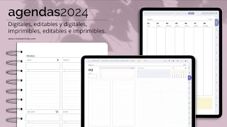 Agendas digitales IPAD y agendas imprimibles 2024 [upl. by Adnyl287]