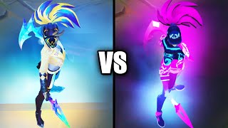 Star Guardian Akali VS KDA All Out Akali Skins Comparison League of Legends [upl. by Nessi]