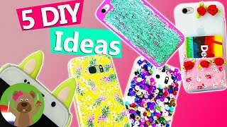 5 EASY DIY TELEFOONHOESJES zelf maken  Makkelijk telefoonhoesjes maken  Cadeauidee [upl. by Beutler472]