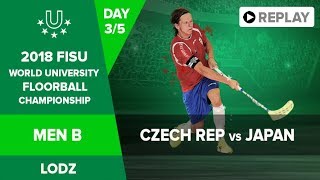 Floorball  CZE vs JPN  FISU 2018 World University Championship  Men Group B  Day 3 [upl. by Nylesaj]