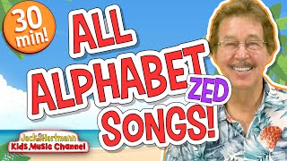 All ALPHABET Songs  Zed Version  30 MINUTES of Alphabet Songs  Jack Hartmann [upl. by Derian]