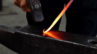 Craft Video Dictionary Bending Forged Steel demonstrated by Heather McLarty [upl. by Fini379]